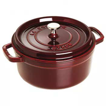Cast iron round pot Staub 3.8 L Grenadine – 3.8 L capacity, enameled interior