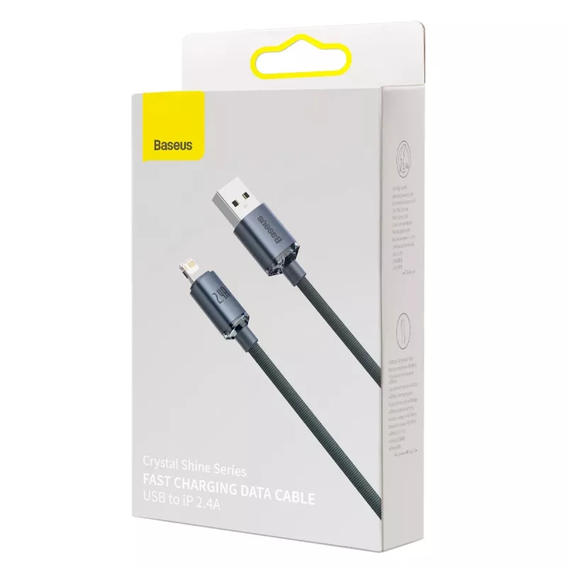 Baseus Crystal Shine cable USB to Lightning, 2.4A, 2m (black)
