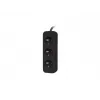 Power strip 1.5m, black, 3 sockets, cable made of solid copper