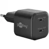 Wall charger GOOBAY 75333 — Universal indoor AC USB-C charger, 2x USB-C, 35 W, Black