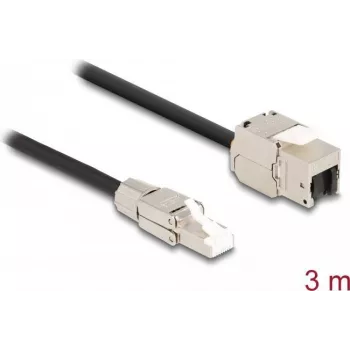 DeLOCK Cable RJ45 plug field assembly to Keystone Module RJ45 jack Cat.6A 3 m