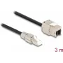 DeLOCK Cable RJ45 plug field assembly to Keystone Module RJ45 jack Cat.6A 3 m