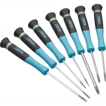 Elektronik Screwdriver-Set 811EL/7, 7-piece (black/Blue, Slotted and Phillips)