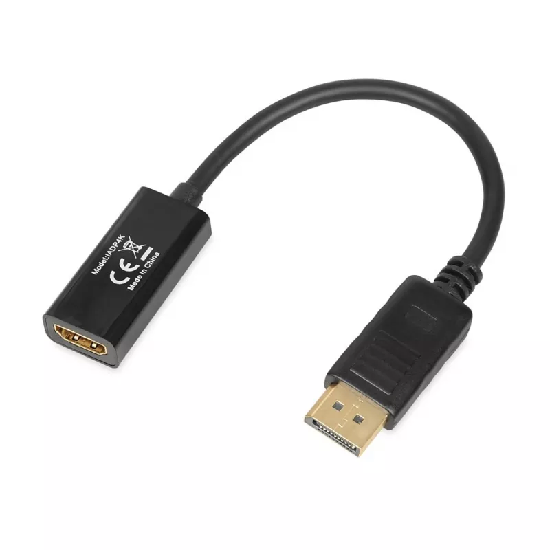 DisplayPort to HDMI cable adapter IBOX iadp4k — DisplayPort (male) to HDMI (female), straight connectors, 4K support, silver