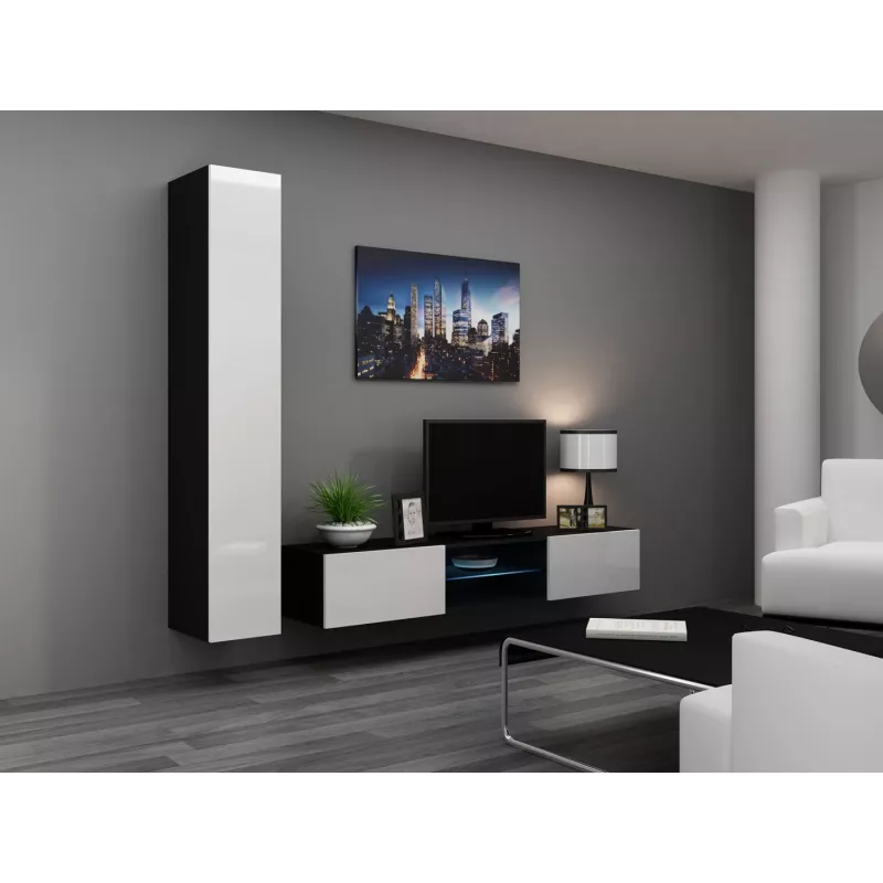 Cama Full cabinet VIGO '180' 180/40/30 white/black gloss