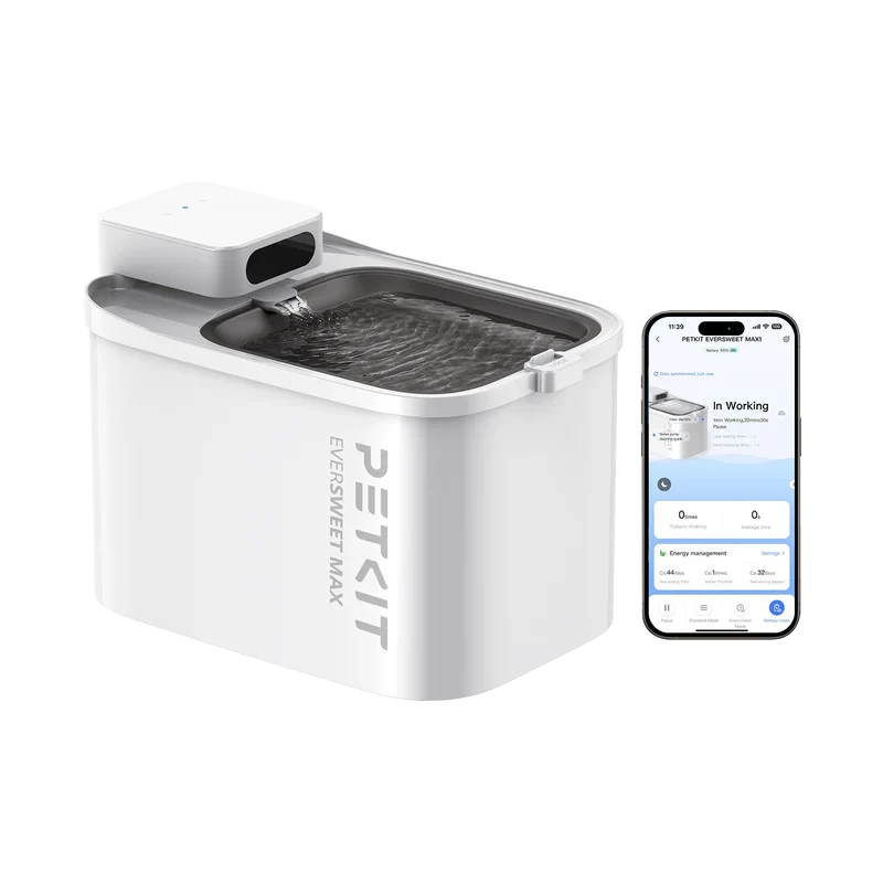 PETKIT Drinking Fountain Eversweet Max UVC — 3 L capacity, food-grade ABS, white