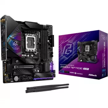 Motherboard ASRock Phantom Gaming Z890M Riptide WiFi — Intel Z890, LGA1851, microATX, DDR5, 4x DIMM, 256GB, Wi‑Fi 6E, 2.5Gb LAN