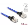 Network Cable DeLOCK RJ45 Cat.6A 0.3m Blue