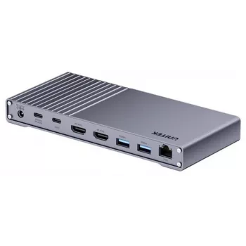 Docking station Unitek USB4 40Gb/s 14‑in‑1 — USB-C, 3× USB 10Gbps, 2× USB 5Gbps, 2× HDMI, RJ45, PD with 120W power adapter