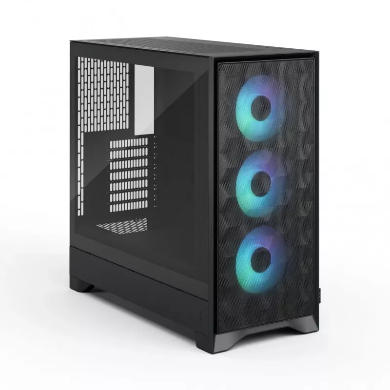 Fractal Design Pop 2 Air Black Solid mid-tower PC case — ATX support, 3x 120 mm front fans, 2.5/3.5 inch drive bays, 215×481×462 mm