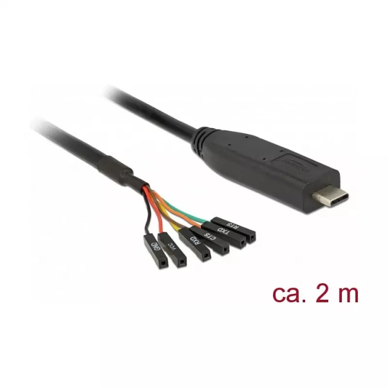 Serial Cable DeLOCK 63946 USB 2.0 Type-C 2m Black
