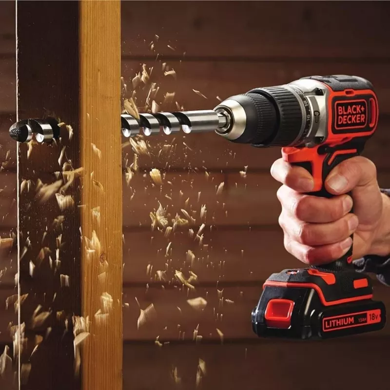 Pistol grip drill Black & Decker BCD383D2XK-QW 18 V, 2 Ah x2, 13 mm chuck, orange