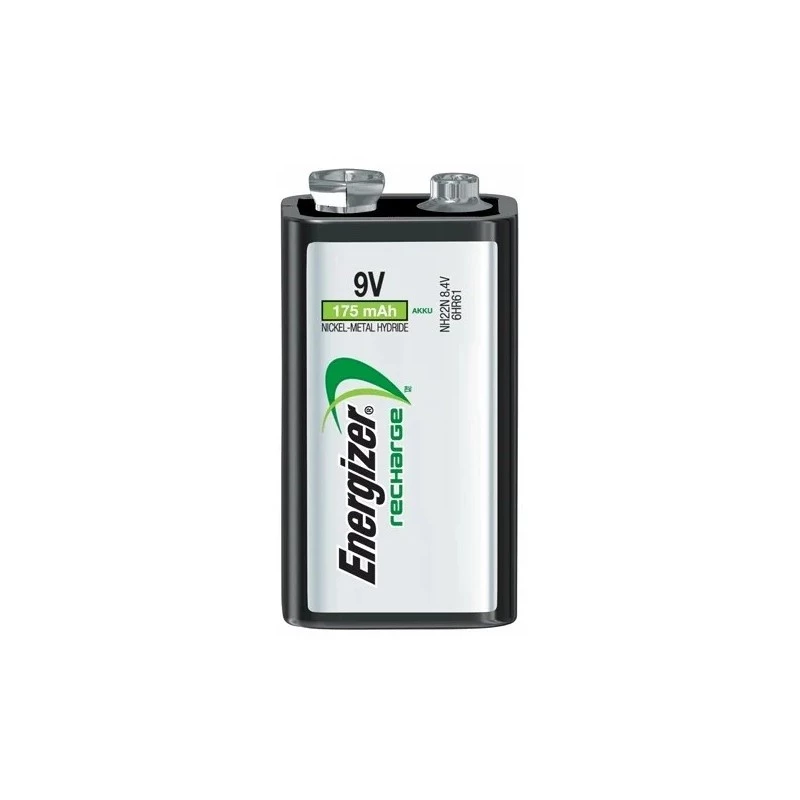 Energizer NiMH Rechargeable 9V PP3 Battery 175mAh Single Pack
