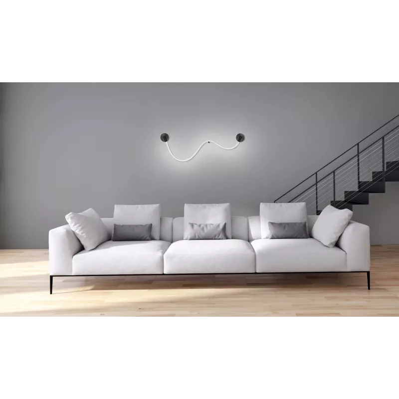 LED wall lamp ActiveJet AJE-CAMELIA NW — 2400 lm, 4000 K, 16 W, black, 1580×120×65 mm, IP20