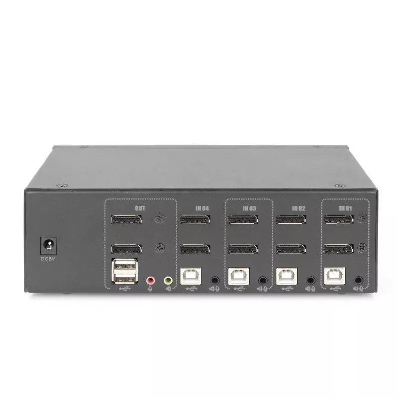 DIGITUS KVM Switch, 4 Port, Dual Display, 4K, DisplayPort®