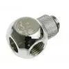 Bitspower Adapter T-Splitter G1/4 inch AG to 2x G1/4 inch IG - Rotatable, TII, Silver Glossy