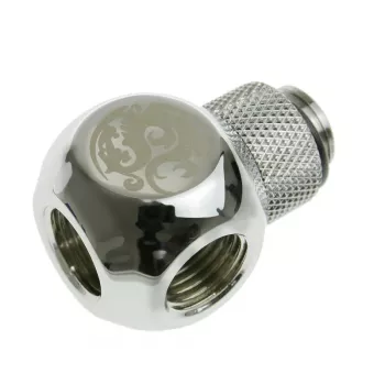 Bitspower Adapter T-Splitter G1/4 inch AG to 2x G1/4 inch IG - Rotatable, TII, Silver Glossy