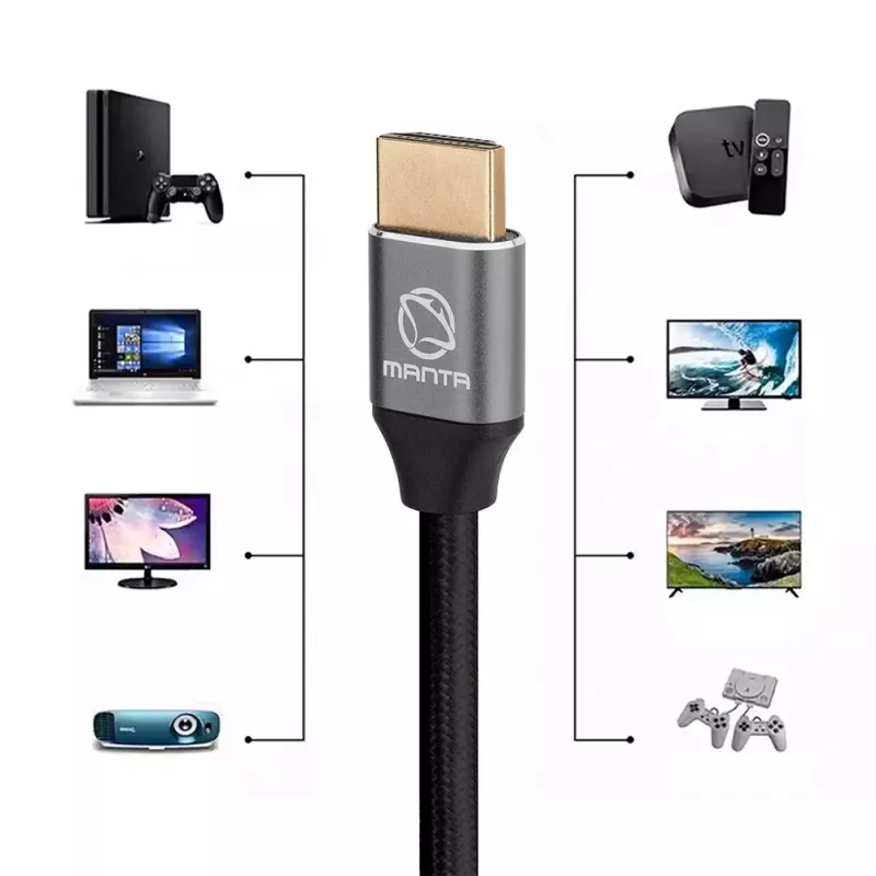 HDMI cable MANTA HDMI-3MC 3 m — supports up to 8K resolution