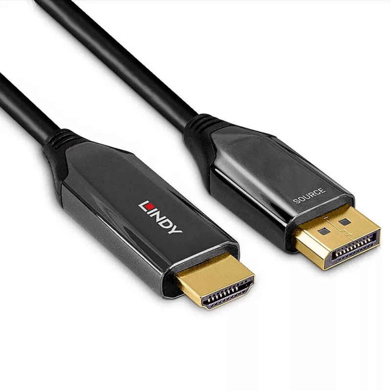 Lindy 3m Active DisplayPort 1.4 to HDMI 8K60 Cable, 3 m, DisplayPort, HDMI, Male, Male, Straight