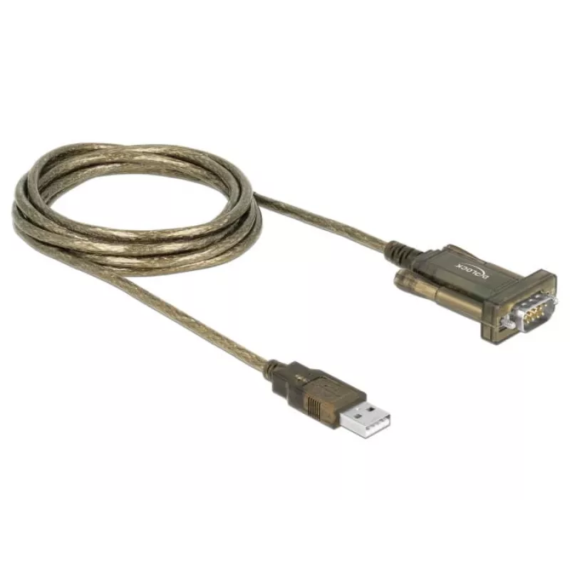 Serial Cable DeLOCK 64073 USB Type-A DB-9 Transparent 2m