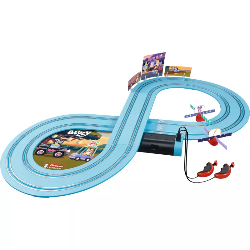 Race track CARRERA FIRST Bluey & Bingo Race for kids – slot car starter set