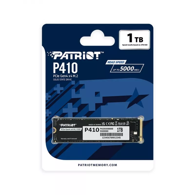 Solid State Drive PATRIOT P410 1 TB M.2 NVMe, 5 Gbit/s, 1000 GB
