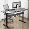 Ergo Office Table Table with Top, Gas Spring, Height Adjustable, for Standing Seated Work, Max Height 115cm, ER