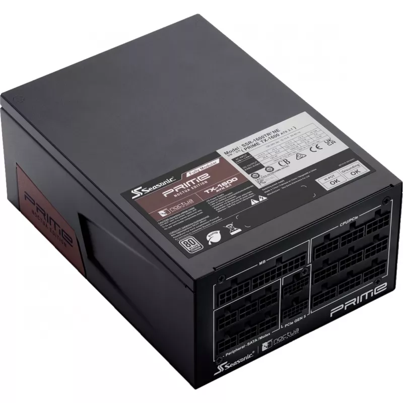 PRIME TX-1600 Noctua Edition, PC-Power Supply black, 2x 12 Pin High Power GPU, 6x PCIe, Cable-Management, 1600 Watt