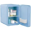 Mini fridge with LED makeup mirror Elle 4L blue — personal cosmetic refrigerator