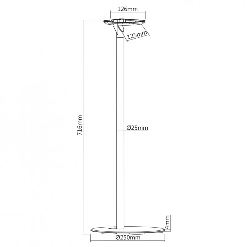 Floor stand holder MACLEAN MC-841 for one Sonos speaker, adjustable height, stable base