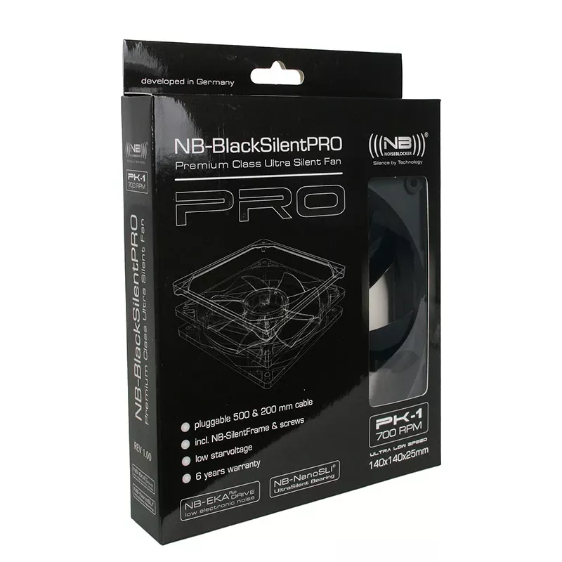 Fan Noiseblocker BlackSilentPro PK1 14 cm 700 RPM 49 m³/h