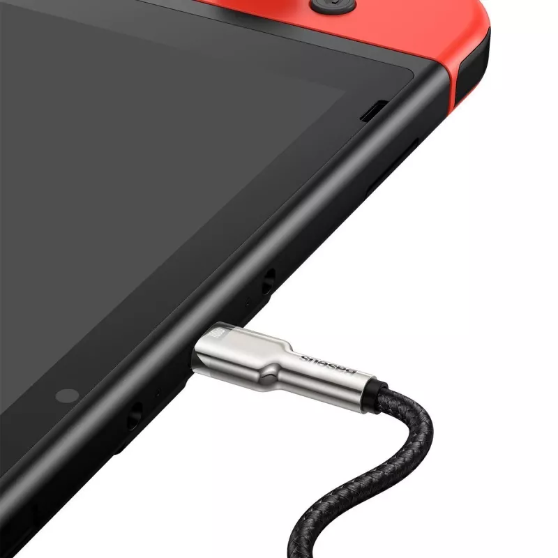 USB‑C to USB‑C cable Baseus Cafule Metal — 2 m, 100W charging, USB 2.0 (480 Mbps), zinc‑plated contacts, black