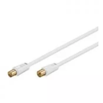 Wentronic Goobay Antenna Connection Cable, 100% Shielded, Gold-Plated, White, 10 m - Coax Plug Koax-Socket (67281)