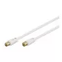Wentronic Goobay Antenna Connection Cable, 100% Shielded, Gold-Plated, White, 10 m - Coax Plug Koax-Socket (67281)