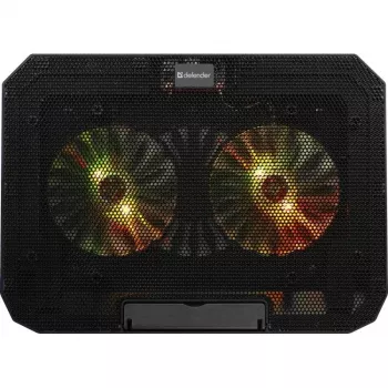 Notebook cooling pad DEFENDER NS-510 with 2 fans, 2×USB ports and RGB lighting