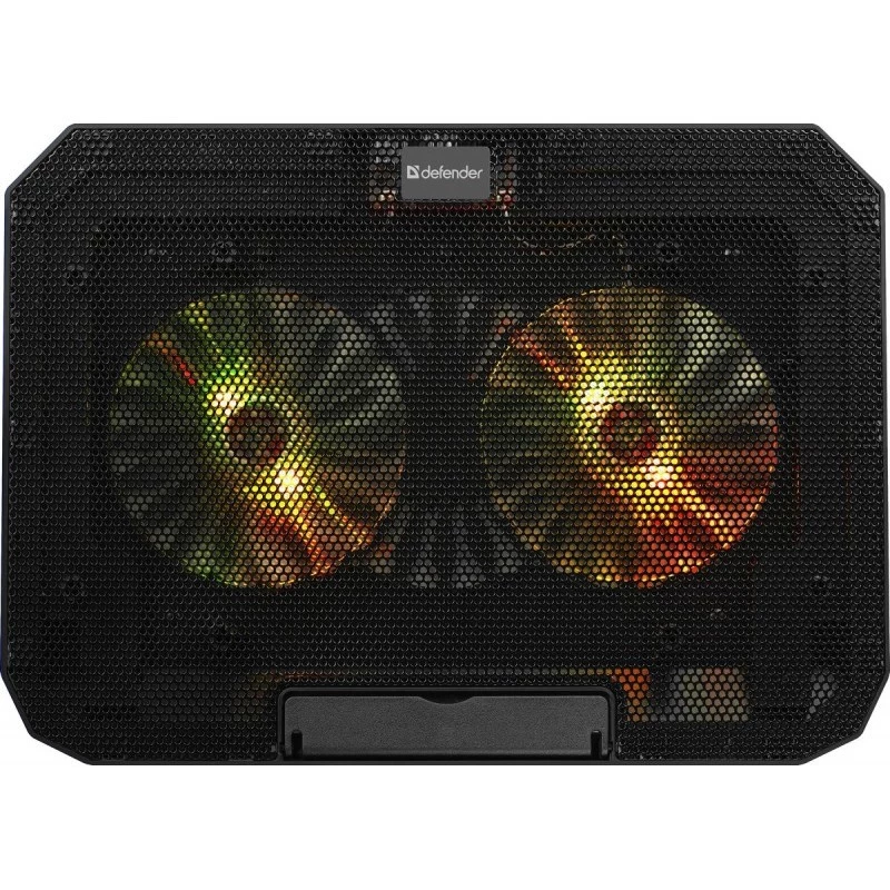 Notebook cooling pad DEFENDER NS-510 with 2 fans, 2×USB ports and RGB lighting