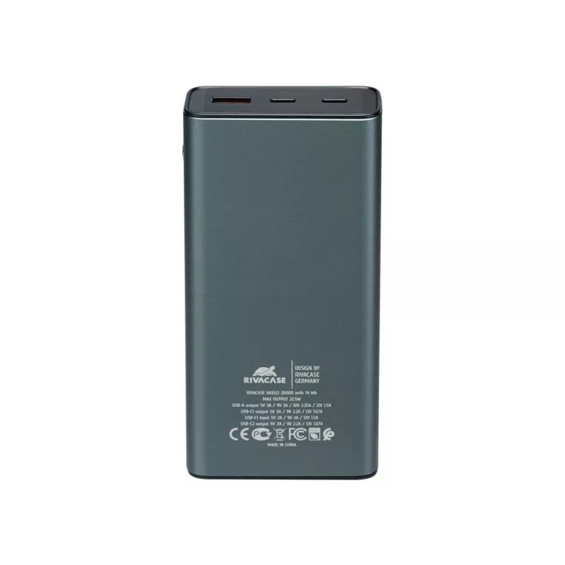 Power bank Rivacase VA1022 20000 mAh USB portable charger