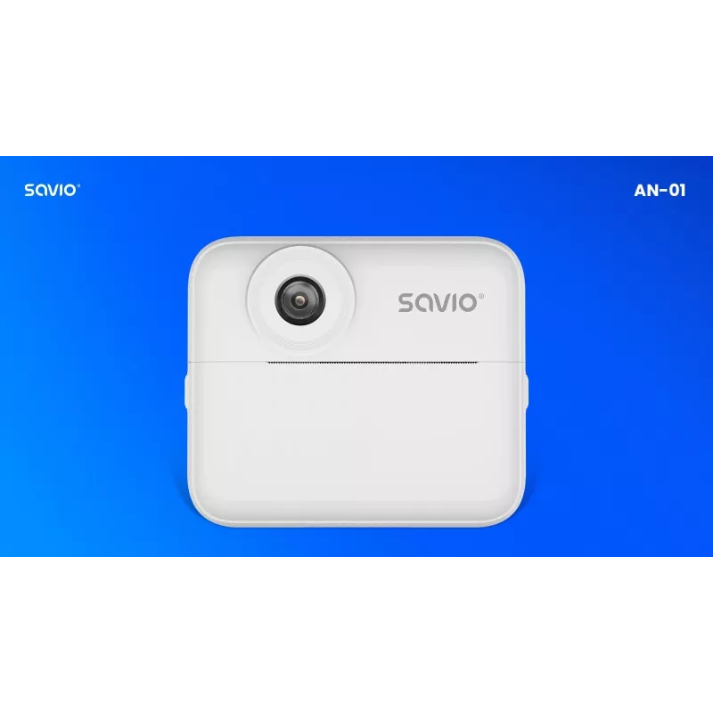 Instant print camera SAVIO AN-01 for kids, white, 2.4 inch LCD, MicroSDHC up to 32 GB, USB-C, 1200 mAh battery, no built-in flash