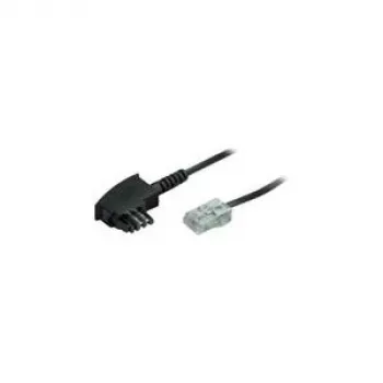 Telephone adapter cable No name TAE‑F to RJ‑45, 2 m, transparent with black ends