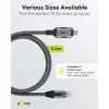 Ethernet-Cable USB-C 3.2 Gen2 Plug > RJ-45 Plug (black/Silver, 5 Meter, braided textile jacket)