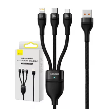 USB Cable Baseus SUP0003351 1.2m USB A USB C/Micro USB-A/Lightning Black