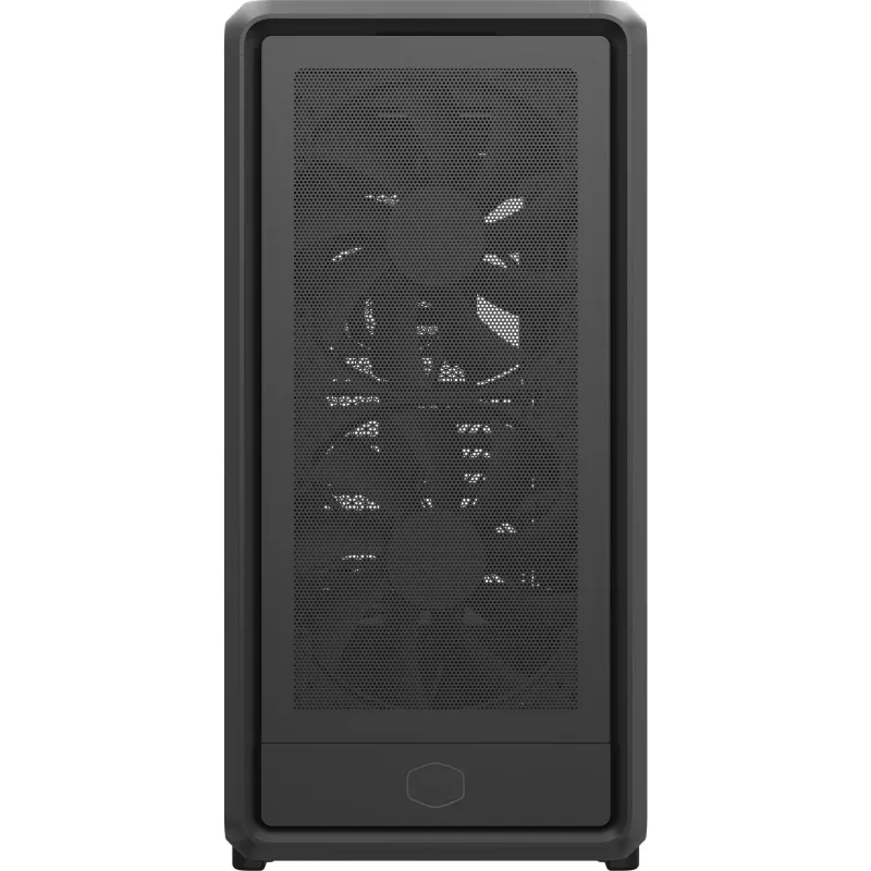 PC Midi Tower Cooler Master MasterFrame 600 Mesh — Black, supports ATX/EATX, 2x200mm front fans, front/side fan support, 2x3.5 inch + 3x2.5 inch bays