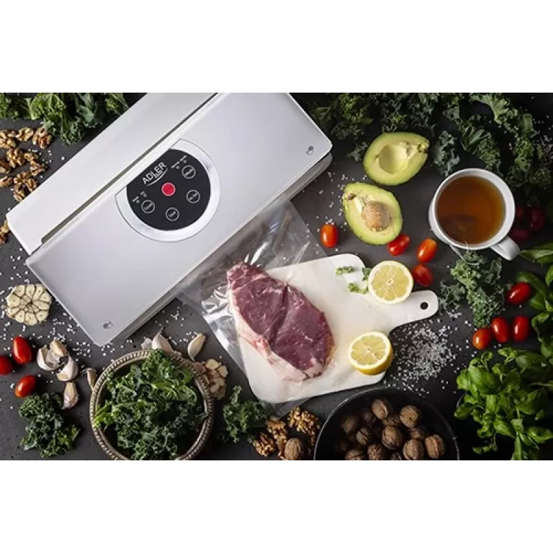 Vacuum sealer Adler AD 4503, 130 W, vacuum -750 to -800 mbar, Type C plug, grey/white