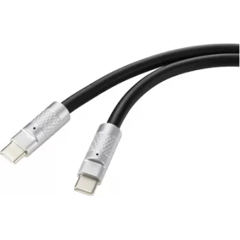 Renkforce USB-C® Cable USB 2.0 USB-C® Plug, USB-C® Plug 0.50 m Black RF-6056870 (RF-6056870)