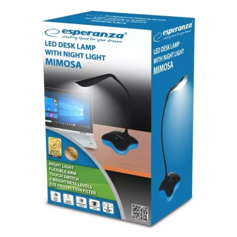 Esperanza ELD105K Mimosa LED desk lamp, 3 W, black