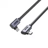 USB‑C cable Unitek C14147ABK01 90°–90° PD 100W 0.5 m, angled-to-angled, black