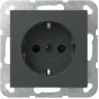 Schuko socket outlet Gira System 55, model 445328, anthracite finish