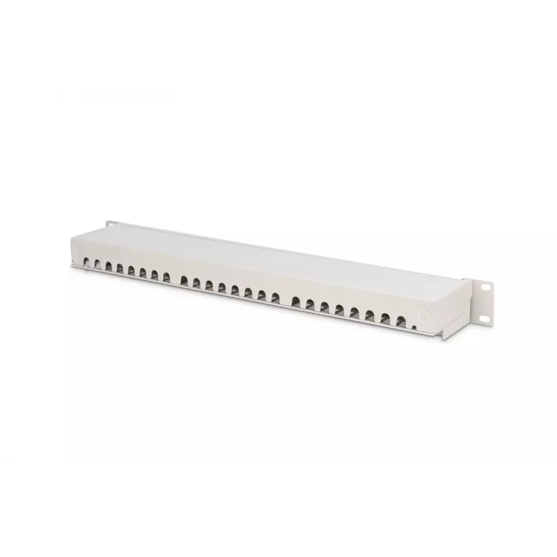 DIGITUS DN-91624S 24-Port Cat6 Shielded Patch Panel, 1U 19 inch Rack Mount, Black