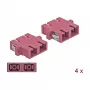 Fibre optic connector SC female–female DELOCK 85998, violet, pack of 4
