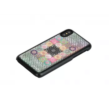 Smartphone case iKins for iPhone XS / XS S — Flower Garden design, black